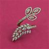 American Diamond Adjustable Ring with Rhodium Plating 2 Tone Plating Mehndi Plating