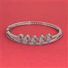 American Diamond Openable kada with Rhodium Plating 2 Tone Plating Mehndi Plating