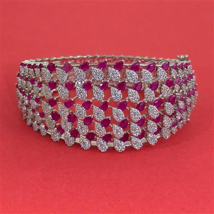 American Diamond Openable kada with Rhodium Plating