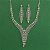 American Diamond Classic Necklace with Rhodium Plating 2 Tone Plating Mehndi Plating
