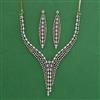 American Diamond Classic Necklace with Rhodium Plating 2 Tone Plating Mehndi Plating