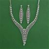 American Diamond Classic Necklace with Rhodium Plating 2 Tone Plating Mehndi Plating