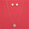 American Diamond Classic Pendant Set with Rhodium Plating 2 Tone Plating