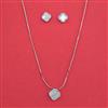 American Diamond Classic Pendant Set with Rhodium Plating 2 Tone Plating