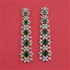 American Diamond Long Earring with 2 Tone Plating