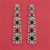 American Diamond Long Earring with 2 Tone Plating