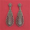 American Diamond Long Earring with Rhodium Plating 2 Tone Plating Mehndi Plating
