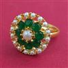 American Diamond Adjustable Ring with Gold Plating