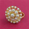 American Diamond Adjustable Ring with Gold Plating