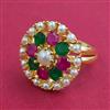 American Diamond Adjustable Ring with Gold Plating
