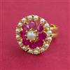 American Diamond Adjustable Ring with Gold Plating