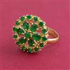American Diamond Adjustable Ring with Gold Plating