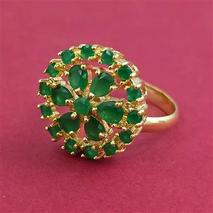 American Diamond Adjustable Ring with Gold Plating
