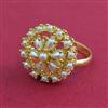 American Diamond Adjustable Ring with Gold Plating