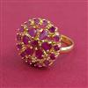 American Diamond Adjustable Ring with Gold Plating