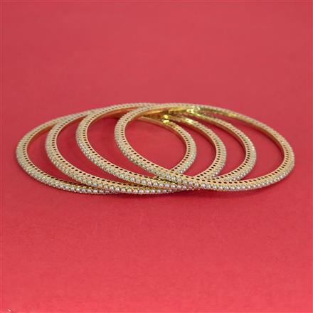 American Diamond 4 Pc Delicate Bangles with Gold Plating
