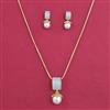American Diamond Classic Pendant Set with 2 Tone Plating