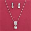 American Diamond Classic Pendant Set with Rhodium Plating