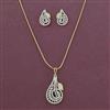 American Diamond Classic Pendant Set with 2 Tone Plating