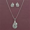 American Diamond Classic Pendant Set with Rhodium Plating