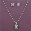 American Diamond Delicate Pendant Set with 2 Tone Plating