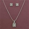 American Diamond Delicate Pendant Set with Rhodium Plating