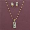 American Diamond Classic Pendant Set with 2 Tone Plating