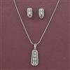 American Diamond Classic Pendant Set with Rhodium Plating