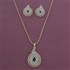 American Diamond Classic Pendant Set with 2 Tone Plating
