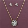American Diamond Classic Pendant Set with Rhodium Plating 2 Tone Plating