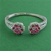 American Diamond Openable kada with Rhodium Plating