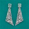 American Diamond Classic Earring with Rhodium Plating