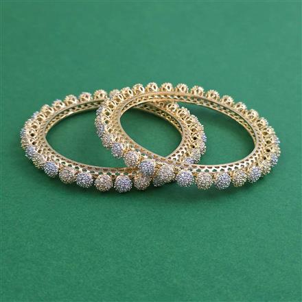 American Diamond 2 Pc Classic Bangles with 2 Tone Plating