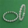 American Diamond 2 Pc Classic Bangles with Rhodium Plating