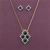 American Diamond Classic Pendant Set with 2 Tone Plating