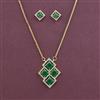 American Diamond Classic Pendant Set with 2 Tone Plating
