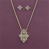 American Diamond Classic Pendant Set with 2 Tone Plating