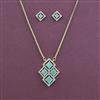 American Diamond Classic Pendant Set with 2 Tone Plating
