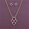 American Diamond Classic Pendant Set with 2 Tone Plating