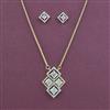 American Diamond Classic Pendant Set with 2 Tone Plating