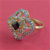 American Diamond Adjustable Ring with 2 Tone Plating