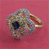 American Diamond Adjustable Ring with 2 Tone Plating