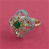 American Diamond Adjustable Ring with 2 Tone Plating