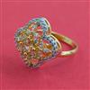 American Diamond Adjustable Ring with 2 Tone Plating