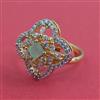 American Diamond Adjustable Ring with 2 Tone Plating
