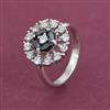American Diamond Delicate Ring with Rhodium Plating