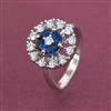 American Diamond Delicate Ring with Rhodium Plating