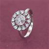 American Diamond Delicate Ring with Rhodium Plating