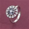 American Diamond Delicate Ring with Rhodium Plating