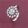 American Diamond Delicate Ring with Rhodium Plating